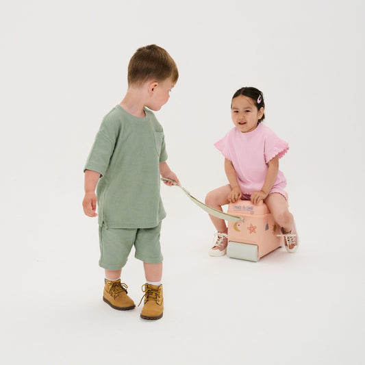 Kids Ride-on Suitcase: Dusty Pink