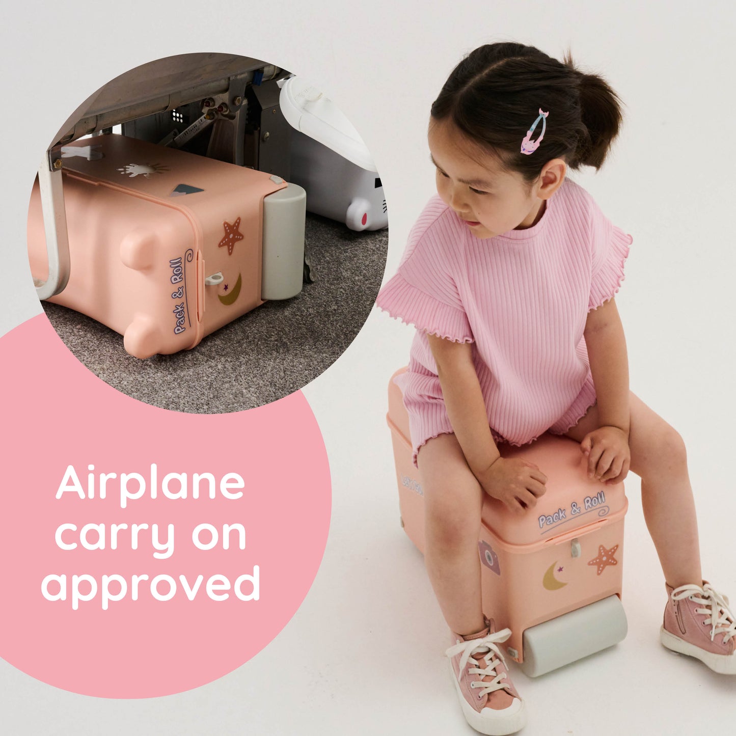 Kids Ride-on Suitcase: Dusty Pink