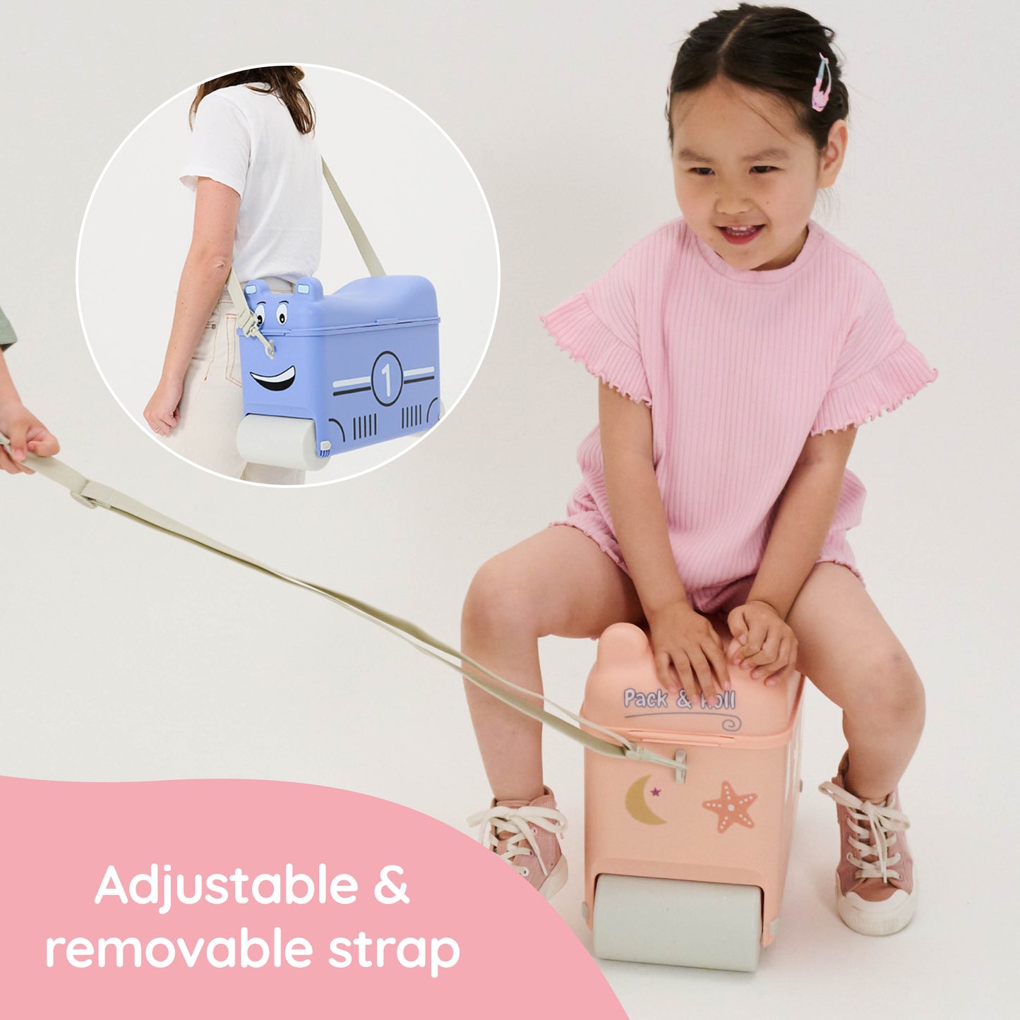 Kids Ride-on Suitcase: Dusty Pink